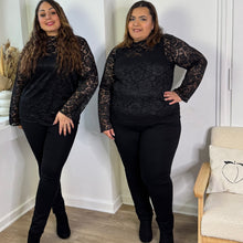 Charger l'image dans la galerie, Top transparent à dentelle noir - réassort prévu activez l’alerte