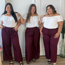 Charger l'image dans la galerie, Pantalon fluide bordeaux