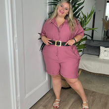 Charger l'image dans la galerie, Combishort col chemise rose