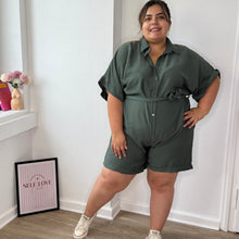 Charger l'image dans la galerie, Combishort col chemise kaki