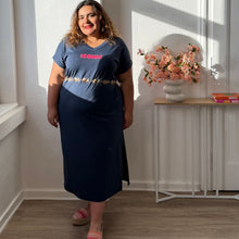 Charger l'image dans la galerie, Robe t-shirt longue iconic marine