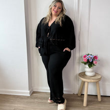 Charger l'image dans la galerie, Pantalon en gaz de coton noir