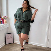Charger l'image dans la galerie, Combishort col chemise kaki