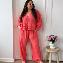 Charger l'image dans la galerie, Pantalon en gaz de coton corail