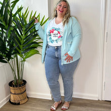 Charger l'image dans la galerie, Gilet vert d’eau à bordure dorée en coton