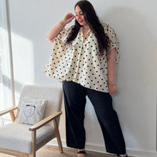 Charger l'image dans la galerie, Chemise oversize imprimé pois crème en coton