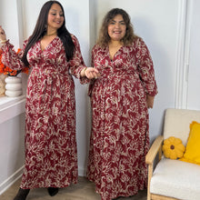 Charger l'image dans la galerie, Robe longue floraison bordeaux