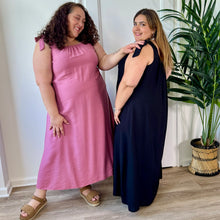 Charger l'image dans la galerie, Robe longue bretelles à noeud rose