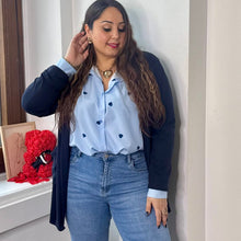Charger l'image dans la galerie, Chemisier coeur bleu - réassort prévu activez l’alerte