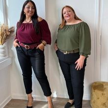 Charger l'image dans la galerie, Blouse à épaules dénudées kaki