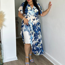 Charger l'image dans la galerie, Robe longue vert d’eau effet plissé