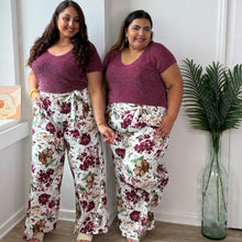 Charger l'image dans la galerie, Pantalon fluide floraison prune