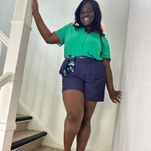 Charger l'image dans la galerie, Short fluide marine avec ceinture