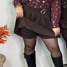 Charger l'image dans la galerie, Jupe-short effet plissé marron