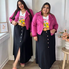 Charger l'image dans la galerie, Veste perfecto suédine fuchsia