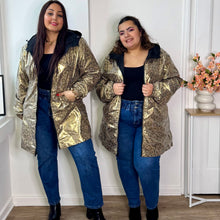 Charger l'image dans la galerie, Veste réversible imperméable noir & léopard