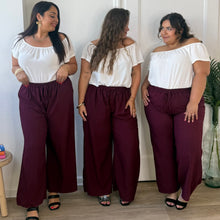 Charger l'image dans la galerie, Pantalon fluide bordeaux