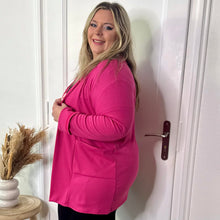 Charger l'image dans la galerie, Blazer fluide à poches fuchsia - réassort prévu activez l’alerte