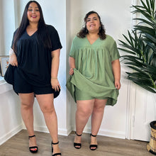 Charger l'image dans la galerie, Robe-short courte fluide kaki