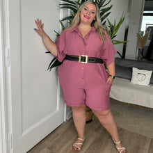 Charger l'image dans la galerie, Combishort col chemise rose