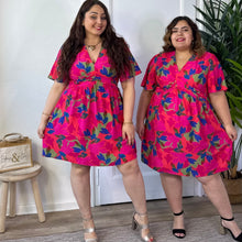 Charger l'image dans la galerie, Robe courte fuchsia tropical