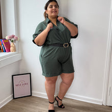 Charger l'image dans la galerie, Combishort col chemise kaki