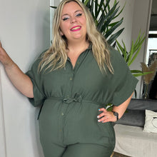 Charger l'image dans la galerie, Combishort col chemise kaki