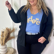 Charger l'image dans la galerie, Pull j’adore bleu ciel