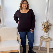 Charger l'image dans la galerie, Top basique avec doublure poitrine intégrée chocolat