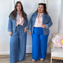 Charger l'image dans la galerie, Pantalon fluide couleur jean (convient pour +1m65)