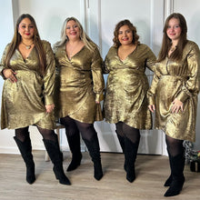 Charger l'image dans la galerie, Robe courte élégante dorée