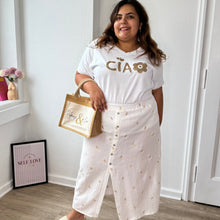 Charger l'image dans la galerie, Jupe longue blanche à détail doré