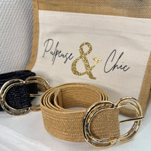 Charger l&#39;image dans la galerie, Ceinture double boucle dorée noir et camel
