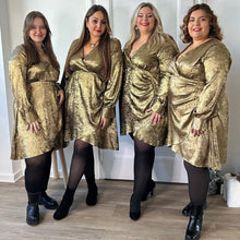 Charger l&#39;image dans la galerie, Robe courte élégante dorée
