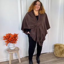 Charger l&#39;image dans la galerie, Cape oversize marron
