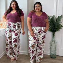 Charger l'image dans la galerie, Pantalon fluide floraison prune
