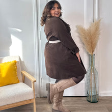 Charger l'image dans la galerie, ⁠Robe chemise velours marron
