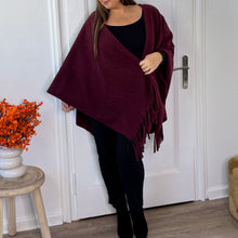 Charger l&#39;image dans la galerie, Cape oversize bordeaux
