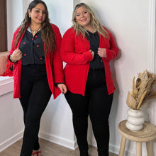 Charger l'image dans la galerie, Blazer fluide à poches rouge
