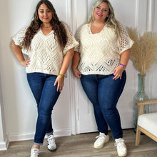 Charger l&#39;image dans la galerie, Pull oversize crochet crème

