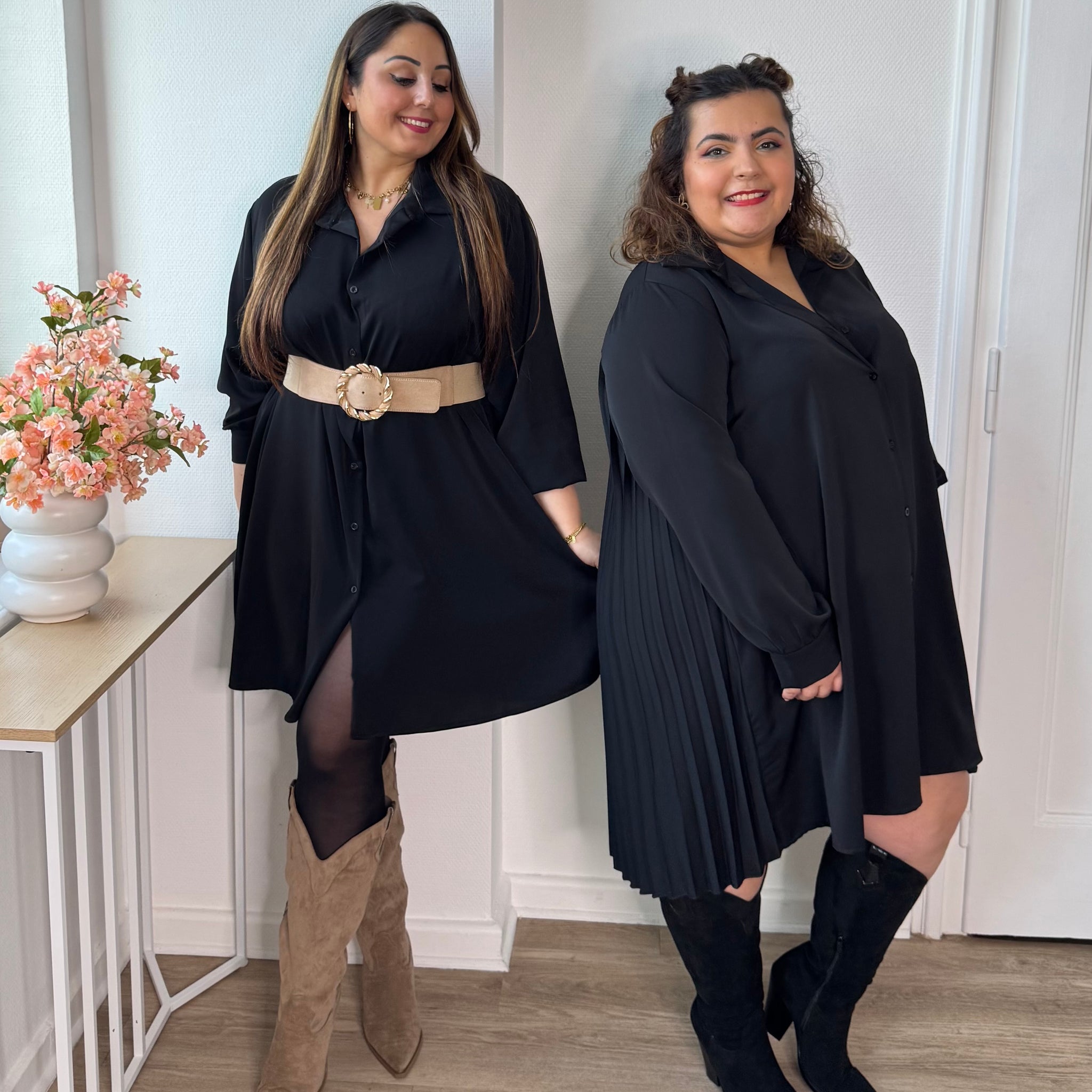 Robe Tunique Piu Piu Taille Italienne 42 (équivalent FR 36/38) En Laine Noire - Manches évasées