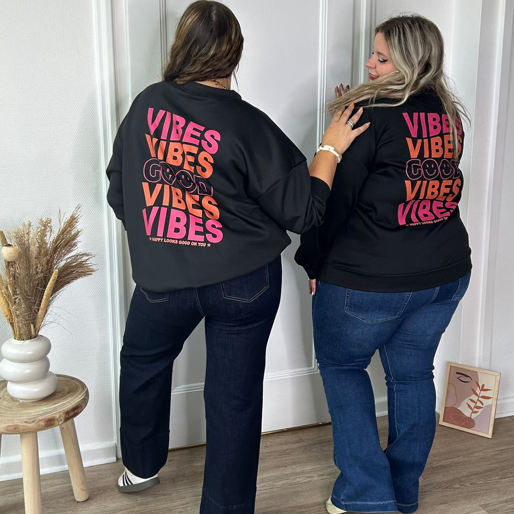 Sweat noir GOOD VIBES