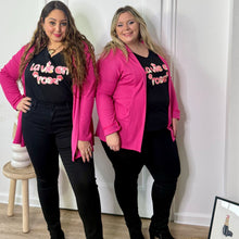 Charger l'image dans la galerie, Blazer fluide à poches fuchsia - réassort prévu activez l’alerte
