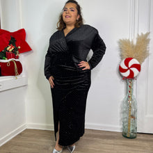 Charger l'image dans la galerie, Robe en velours à strass
