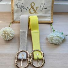 Charger l'image dans la galerie, Ceinture grande boucle double doré &amp; jaune

