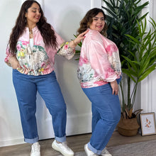 Charger l'image dans la galerie, Pantalon effet jean mom clair en coton
