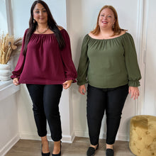 Charger l'image dans la galerie, Blouse à épaules dénudées kaki
