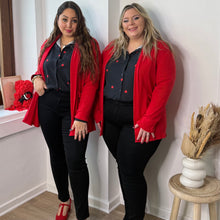Charger l'image dans la galerie, Blazer fluide à poches rouge
