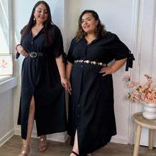 Charger l'image dans la galerie, Robe chemise noire - EN ÉDITION LIMITÉE
