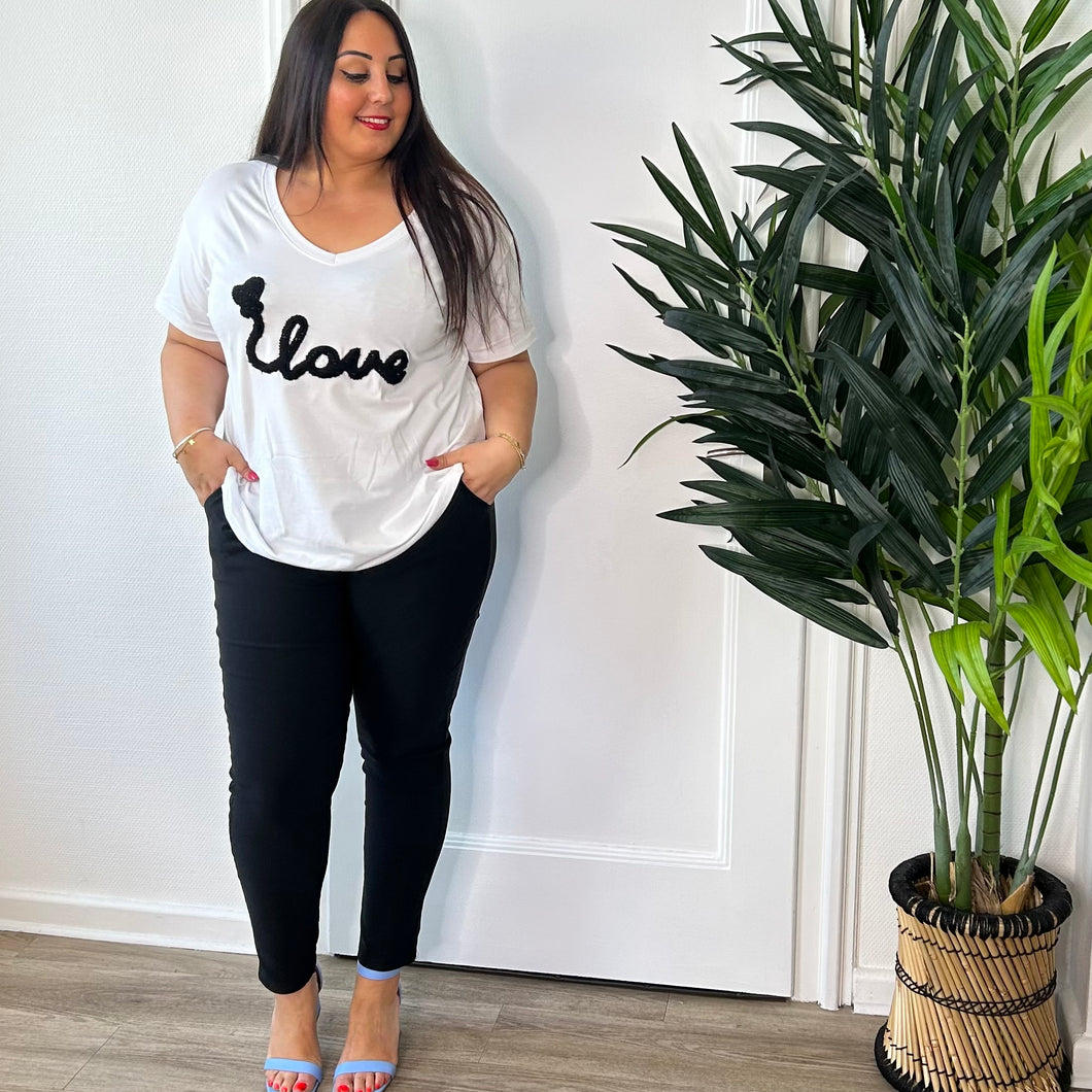 T-shirt love noir en coton - ÉDITION LIMITÉE